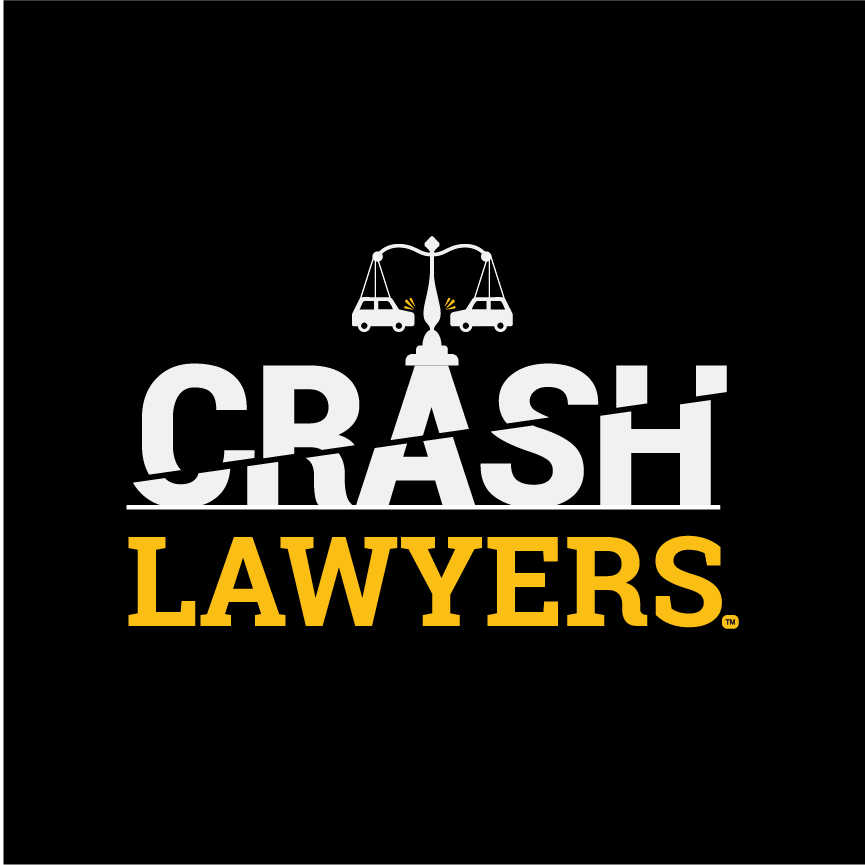 Crash Lawyers Logo Design in Black Background