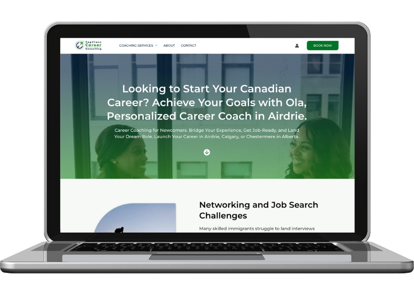 Career Coaching Website Design - Laptop