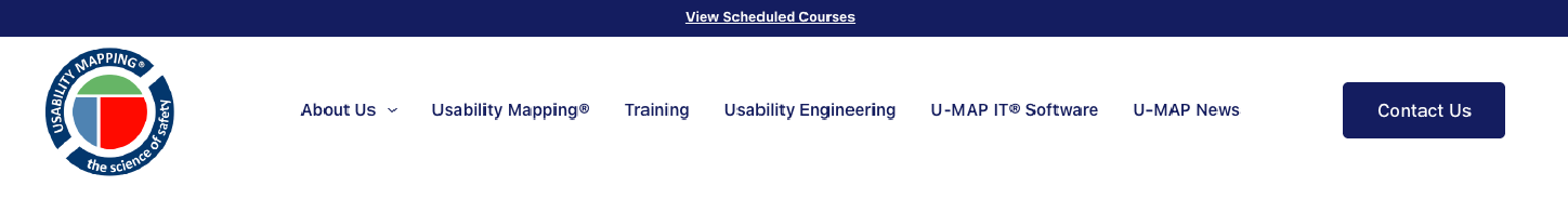 Navigation Bar Screenshot of Usability Engineering Website