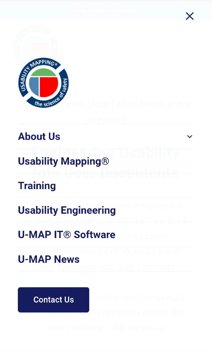 Easy Navigation - Mobile Menu Screenshot - Website Design